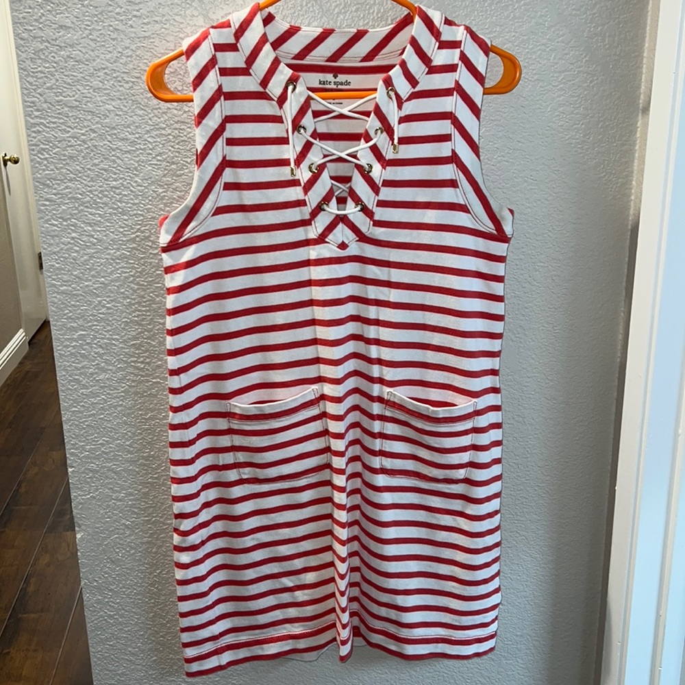 Kate Spade Cotton Lace-up Jersey Dress